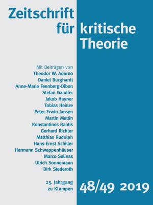 cover image of Zeitschrift für kritische Theorie, Heft 48/49